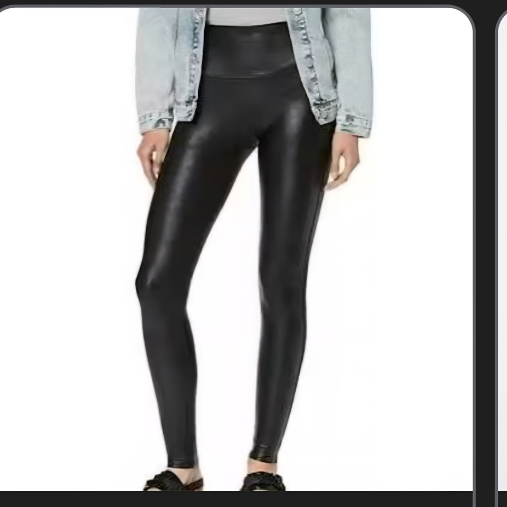 Spanx Faux Leather Tummy Control Leggings